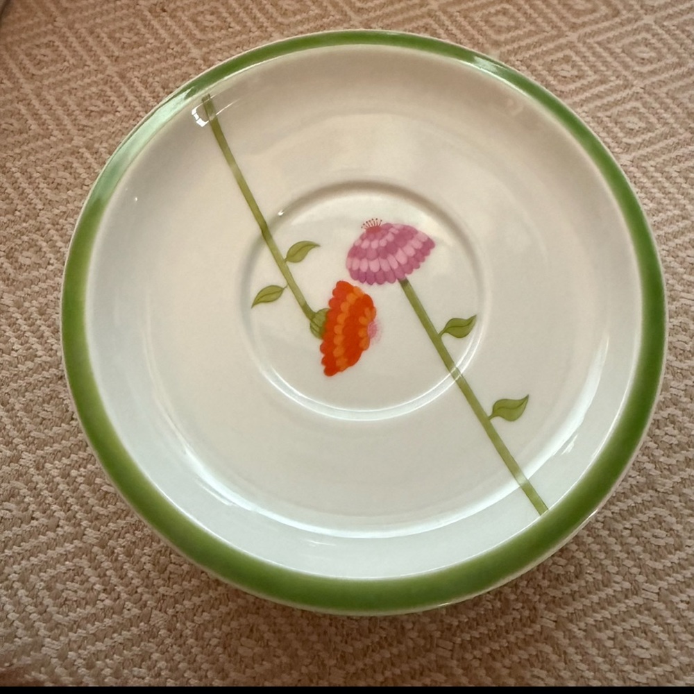 Denby Portugal Set of 4 Saucer size Plates Mod Floral 1974